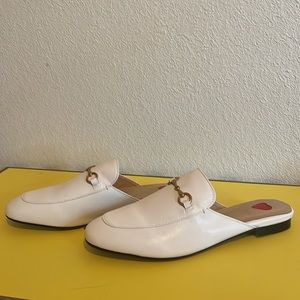 Fashion Inspired White leather loafer